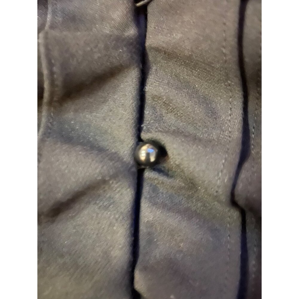 Vintage Ann Taylor Loft Petites Jacket Womens 6P Used Black Lined Ruffled Front - Picture 11 of 14